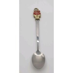 Luxury Glass Jeweled Enamel Tea Spoon Only  Rose, Flower, Butterfly Design